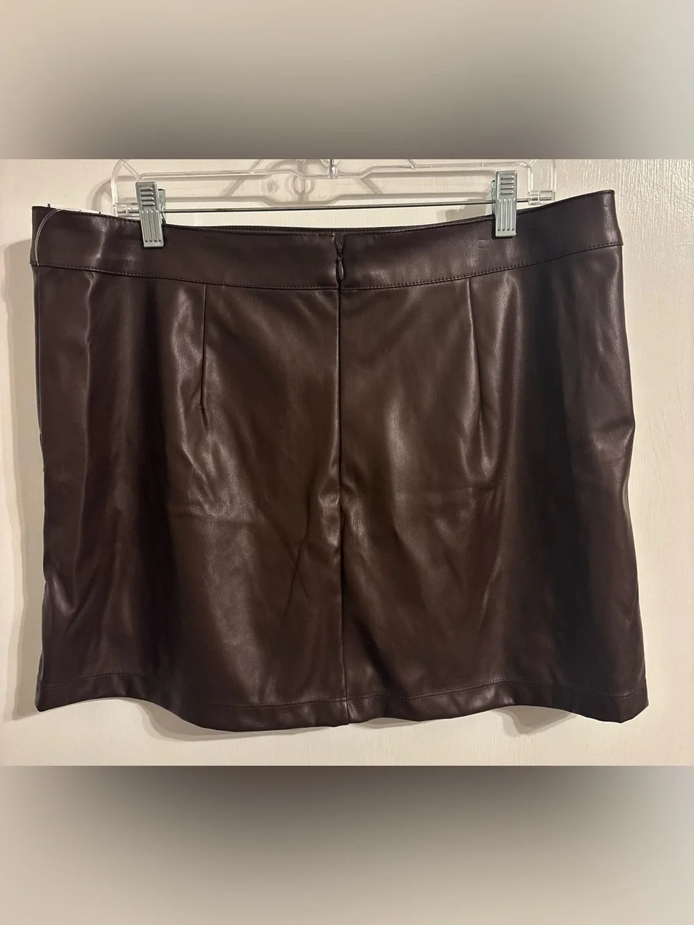 a new day Dark Brown Faux Leather Mini Skirt